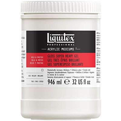 Liquitex 7432 Professional glänzendes sehr schweres Gel Medium für Acrylfarben, ideal für hohe Spitzen und skulpturierte Aufträge, hoher Oberflächenwiederstrand 946ml Top, Transparent glänzend Liquitex 7432 Professional glänzendes sehr schweres Gel Medium für Acrylfarben, ideal für hohe Spitzen und skulpturierte Aufträge, hoher Oberflächenwiederstrand 946ml Top, Transparent glänzend