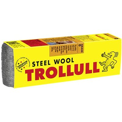 Trollull Stahlwolle 0 Medium – 200 g Rolle – Schleifwolle zum Polieren, Reinigen & Schleifen – für Holz, Metall, Fliesen, Stein – Entfernt Oxidation von Kupfer, ideal vor dem Löten Trollull Stahlwolle 0 Medium – 200 g Rolle – Schleifwolle zum Polieren, Reinigen & Schleifen – für Holz, Metall, Fliesen, Stein – Entfernt Oxidation von Kupfer, ideal vor dem Löten