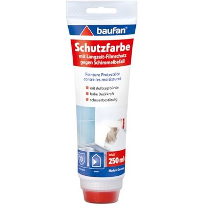 Baufan Schutz-Farbe Tube 250ml Renovierfarbe für Innenräume Hohe Deckkraft Einfache Anwendung Baufan Schutz-Farbe Tube 250ml Renovierfarbe für Innenräume Hohe Deckkraft Einfache Anwendung