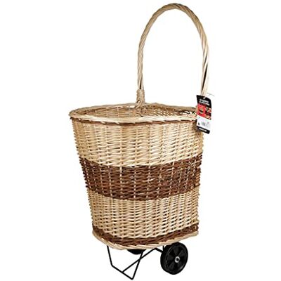 RUECAB Kaminholzablage – Wagen für Holzscheite mit Rollen, Transportwagen für Holzscheite, Transport von Brennholz, Holzständer auf Rollen, aus Weide – 45 x 40 x 98 cm – aus Weide – abgerundete Form RUECAB Kaminholzablage – Wagen für Holzscheite mit Rollen, Transportwagen für Holzscheite, Transport von Brennholz, Holzständer auf Rollen, aus Weide – 45 x 40 x 98 cm – aus Weide – abgerundete Form