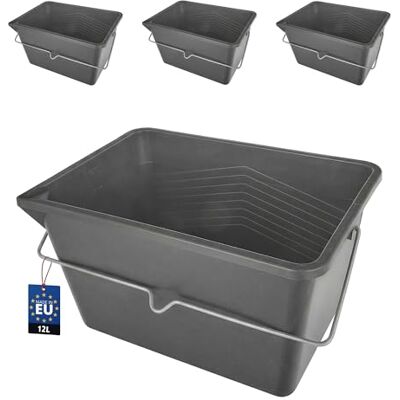 BAKOKI 3er‑Set Farbeimer 12L – eckige Malereimer aus Kunststoff mit Metallgriff und Gießrand, stapelbar, leicht und robust, perfekt zum Mischen und Transportieren von Farbe bei Renovierungsarbeiten BAKOKI 3er‑Set Farbeimer 12L – eckige Malereimer aus Kunststoff mit Metallgriff und Gießrand, stapelbar, leicht und robust, perfekt zum Mischen und Transportieren von Farbe bei Renovierungsarbeiten