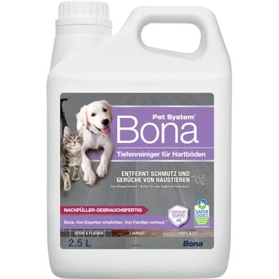 Bona Fliesenreiniger & Laminatreiniger für Haustiere, Fleckenentferner Geruchsentferner, Tiefenreiniger Vinylboden Reiniger für Fliesen, Stein & Laminat, Hartbodenreiniger 2,5 L Nachfüller Bona Fliesenreiniger & Laminatreiniger für Haustiere, Fleckenentferner Geruchsentferner, Tiefenreiniger Vinylboden Reiniger für Fliesen, Stein & Laminat, Hartbodenreiniger 2,5 L Nachfüller