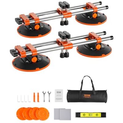 VEVOR Nahtloser Naht-Setter, 2er-Pack, Granit-Nahtverbinder mit 152 mm Vakuum-Saugnäpfen & Werkzeugtasche, zum Verbinden & Nivellieren von Nähten, Ideal für Fliesen, Stein, Marmorplatten VEVOR Nahtloser Naht-Setter, 2er-Pack, Granit-Nahtverbinder mit 152 mm Vakuum-Saugnäpfen & Werkzeugtasche, zum Verbinden & Nivellieren von Nähten, Ideal für Fliesen, Stein, Marmorplatten
