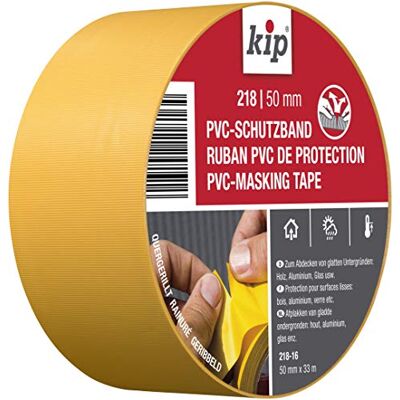 kip Tape 218-16 Schutzband – Quergerilltes Abklebeband aus PVC zum Schutz glatter Untergründe – Selbstklebendes Klebeband zum Streichen & Lackieren – 50mm x 33m kip Tape 218-16 Schutzband – Quergerilltes Abklebeband aus PVC zum Schutz glatter Untergründe – Selbstklebendes Klebeband zum Streichen & Lackieren – 50mm x 33m