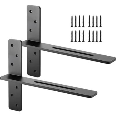VEVOR Regalhalterung, 2 Stk., Tragkraft 90 kg, Schwerlast Regalhalter 406,4x73,5x304,8 mm, Regalträger aus Stahl für Regale, schwimmende Halterungsbeschläge für Arbeitsplatten mit Schrauben VEVOR Regalhalterung, 2 Stk., Tragkraft 90 kg, Schwerlast Regalhalter 406,4x73,5x304,8 mm, Regalträger aus Stahl für Regale, schwimmende Halterungsbeschläge für Arbeitsplatten mit Schrauben