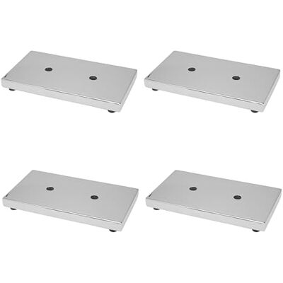 GTV Möbelfüße MODERN 926, Füße aus Chromstahl, Für Kommoden, Sofas, Schränke, Kunststoffschlitten, Abmessungen Montageplatte: 180x100 mm, Höhe: 20 mm, Farbe: Chrom 4 Stück GTV Möbelfüße MODERN 926, Füße aus Chromstahl, Für Kommoden, Sofas, Schränke, Kunststoffschlitten, Abmessungen Montageplatte: 180x100 mm, Höhe: 20 mm, Farbe: Chrom 4 Stück