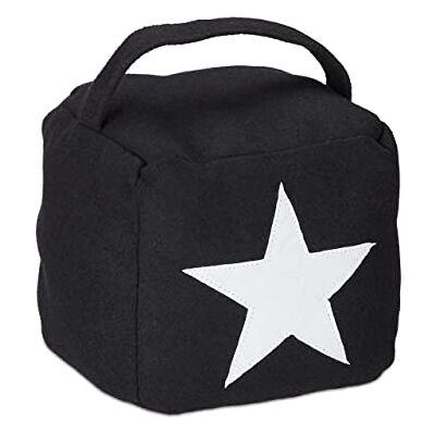 Relaxdays Türstopper Stern, Türpuffer Stoff, Türsack Boden, hoch, mit Griff, dekorativ, HxBxT: 20 x 15 x 15 cm, schwarz Relaxdays Türstopper Stern, Türpuffer Stoff, Türsack Boden, hoch, mit Griff, dekorativ, HxBxT: 20 x 15 x 15 cm, schwarz