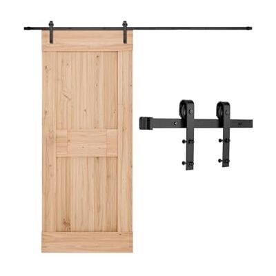 VEVOR 3 m Schiebetürsystem Beschlag für einzelne Schiebetür, 150 kg, kompatibel mit einer maximalen Breite von 1524 mm & einer Dicke von 1-3/8 bis 1-3/4 Zoll, Schiene & J-förmige Rolle, Schwarz VEVOR 3 m Schiebetürsystem Beschlag für einzelne Schiebetür, 150 kg, kompatibel mit einer maximalen Breite von 1524 mm & einer Dicke von 1-3/8 bis 1-3/4 Zoll, Schiene & J-förmige Rolle, Schwarz