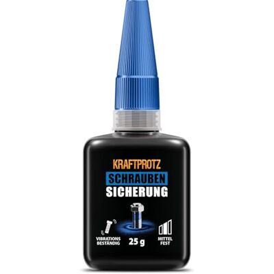 KRAFTPROTZ Schraubensicherung mittelfest blau 25 g Gewindesicherung verhindert selbstständiges Lösen vibrationsbeständig Schraubenkleber für Metallgewinde, Schrauben & Muttern KRAFTPROTZ Schraubensicherung mittelfest blau 25 g Gewindesicherung verhindert selbstständiges Lösen vibrationsbeständig Schraubenkleber für Metallgewinde, Schrauben & Muttern