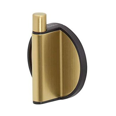 Tiger Tune Haken, Montage ohne Bohren Dank integrierter Klebefolie, optional Befestigung zum Schrauben, Messing gebürstet/Schwarz, 54 x 65 x 25 mm Tiger Tune Haken, Montage ohne Bohren Dank integrierter Klebefolie, optional Befestigung zum Schrauben, Messing gebürstet/Schwarz, 54 x 65 x 25 mm