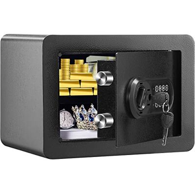 VEVOR EVOR Safe Tresor 0,5 Kubikfuß, Möbeltresor mit Feuerfester Geldtasche, Passwort & Schlüssel Digitaler Heimtresor Herausnehmbares Regal, Innenschrank, Wandtresor für Bargeld, Schmuck, Dokumente usw. VEVOR EVOR Safe Tresor 0,5 Kubikfuß, Möbeltresor mit Feuerfester Geldtasche, Passwort & Schlüssel Digitaler Heimtresor Herausnehmbares Regal, Innenschrank, Wandtresor für Bargeld, Schmuck, Dokumente usw.