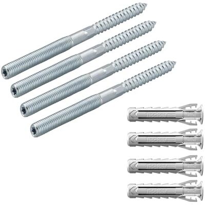 fischer STS Schraubensatz Doppelgewinde M10 x 100 mit Dübel SX Plus, zur Befestigung von Halsbändern auf Mauerwerk oder direkt auf Holz, Torx-Impressum, Innensechskant, 567616 fischer STS Schraubensatz Doppelgewinde M10 x 100 mit Dübel SX Plus, zur Befestigung von Halsbändern auf Mauerwerk oder direkt auf Holz, Torx-Impressum, Innensechskant, 567616