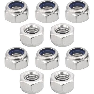 cyclingcolors 10x Sechskantmuttern Sicherungsmuttern Edelstahl A2 DIN 985 ISO 10511 Sechskant Selbstsichernde Mutter Nylon für Schrauben Bolzen Kontermuttern mit metrischem Gewinde, M5 cyclingcolors 10x Sechskantmuttern Sicherungsmuttern Edelstahl A2 DIN 985 ISO 10511 Sechskant Selbstsichernde Mutter Nylon für Schrauben Bolzen Kontermuttern mit metrischem Gewinde, M5