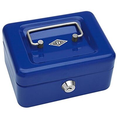 WEDO 145103X Geldkassette (aus pulverbeschichtetem Stahl, versenkbarer Griff, 4-Fächer-Münzeinsatz, Sicherheits-Zylinderschloss, 15,2 x 11,5 x 8,0 cm) blau WEDO 145103X Geldkassette (aus pulverbeschichtetem Stahl, versenkbarer Griff, 4-Fächer-Münzeinsatz, Sicherheits-Zylinderschloss, 15,2 x 11,5 x 8,0 cm) blau