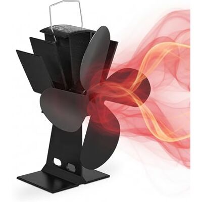 Relaxdays Ofenventilator ohne Strom, geräuscharm, für Kamin & Ofen, hitzebetrieben, 4 Blätter, Kaminventilator, schwarz, 1 Stück Relaxdays Ofenventilator ohne Strom, geräuscharm, für Kamin & Ofen, hitzebetrieben, 4 Blätter, Kaminventilator, schwarz, 1 Stück