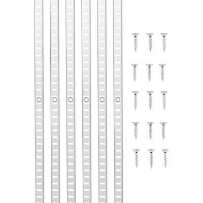 VEVOR Regalpilaster, 923 mm, 6er-Pack, verstellbare Regalhalterungen aus Stahl, Einsteck-Pilasterleisten-Standards mit 24 Schrauben, geeignet für Wandregalsystem, Schrankorganisation VEVOR Regalpilaster, 923 mm, 6er-Pack, verstellbare Regalhalterungen aus Stahl, Einsteck-Pilasterleisten-Standards mit 24 Schrauben, geeignet für Wandregalsystem, Schrankorganisation