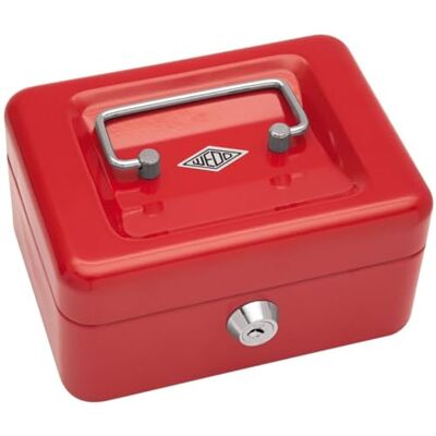 WEDO 145102X Geldkassette (aus pulverbeschichtetem Stahl, versenkbarer Griff, 4-Fächer-Münzeinsatz, Sicherheits-Zylinderschloss, 15,2 x 11,5 x 8,0 cm) rot WEDO 145102X Geldkassette (aus pulverbeschichtetem Stahl, versenkbarer Griff, 4-Fächer-Münzeinsatz, Sicherheits-Zylinderschloss, 15,2 x 11,5 x 8,0 cm) rot