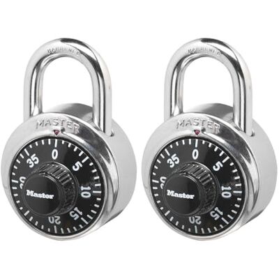 Master Lock 1500T Schließfachschloss Zahlenschloss, Schwarz, 2 Pack Master Lock 1500T Schließfachschloss Zahlenschloss, Schwarz, 2 Pack