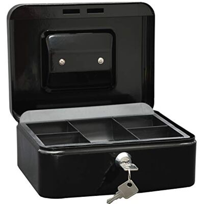 WEDO 145221X Geldkassette (aus pulverbeschichtetem Stahl, versenkbarer Griff, 5-Fächer-Münzeinsatz, Sicherheits-Zylinderschloss, 20 x 16 x 9 cm) schwarz WEDO 145221X Geldkassette (aus pulverbeschichtetem Stahl, versenkbarer Griff, 5-Fächer-Münzeinsatz, Sicherheits-Zylinderschloss, 20 x 16 x 9 cm) schwarz