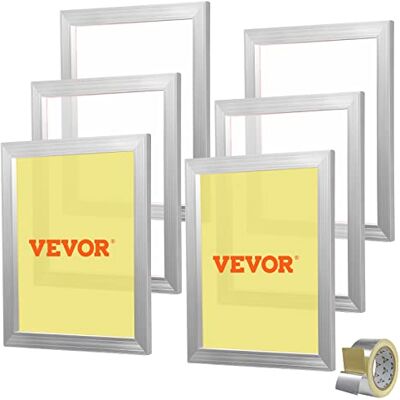VEVOR Siebdruck Kit, 6 STK. Aluminium Siebdruck Rahmen, 16 x 20 Zoll iebdruck Rahmen mit 110 Count Mesh, Hochspannung Nylon Mesh & Dichtungsband für T-Shirts, DIY Druck usw. VEVOR Siebdruck Kit, 6 STK. Aluminium Siebdruck Rahmen, 16 x 20 Zoll iebdruck Rahmen mit 110 Count Mesh, Hochspannung Nylon Mesh & Dichtungsband für T-Shirts, DIY Druck usw.