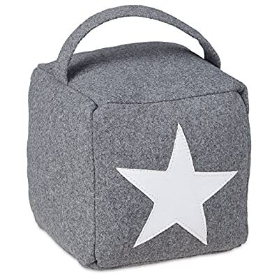 Relaxdays Türstopper Stern, Türpuffer Stoff, Türsack Boden, hoch, mit Griff, dekorativ, HxBxT: 20 x 15 x 15 cm, grau, Dunkelgrau Relaxdays Türstopper Stern, Türpuffer Stoff, Türsack Boden, hoch, mit Griff, dekorativ, HxBxT: 20 x 15 x 15 cm, grau, Dunkelgrau