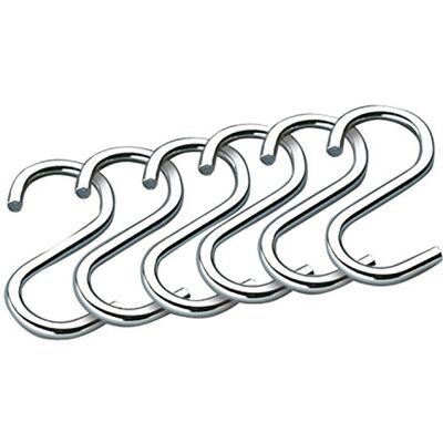 KÜCHENPROFI Kuechenprofi 10.05100.38.06 S-Haken, chrom 6 Stück, Edelstahl, silber, 1 Pack KÜCHENPROFI Kuechenprofi 10.05100.38.06 S-Haken, chrom 6 Stück, Edelstahl, silber, 1 Pack