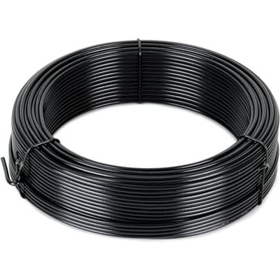 Flandria Spanndraht, 2,4 mm x 50 m, PVC-beschichtet, Schwarz, zur Befestigung, Reparatur von Zaun, Maschendraht Flandria Spanndraht, 2,4 mm x 50 m, PVC-beschichtet, Schwarz, zur Befestigung, Reparatur von Zaun, Maschendraht