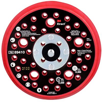 3M Xtract™ Hookit™ Stützteller, 89410, 125mm, hart, rot, 1 Stück 3M Xtract™ Hookit™ Stützteller, 89410, 125mm, hart, rot, 1 Stück