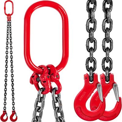 VEVOR Kettengehänge 10 mm x 1,5 m Doppelschenkel mit Haltehaken Anschlagkette 4T Kapazität Doppelschenkelkettenschlinge Güteklasse 80 (Doppelschenkelschlinge) VEVOR Kettengehänge 10 mm x 1,5 m Doppelschenkel mit Haltehaken Anschlagkette 4T Kapazität Doppelschenkelkettenschlinge Güteklasse 80 (Doppelschenkelschlinge)