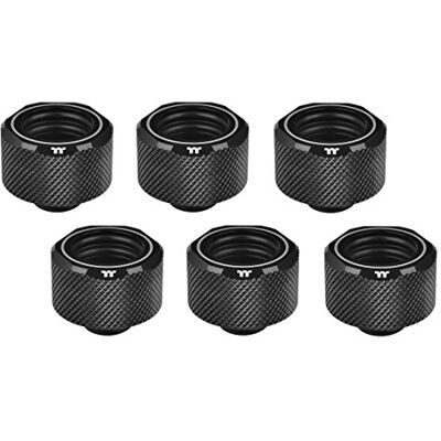Thermaltake Pacific C-Pro G1/4 PETG OD Kompressionsfittinge (16 mm, 6er Pack) schwarz Thermaltake Pacific C-Pro G1/4 PETG OD Kompressionsfittinge (16 mm, 6er Pack) schwarz