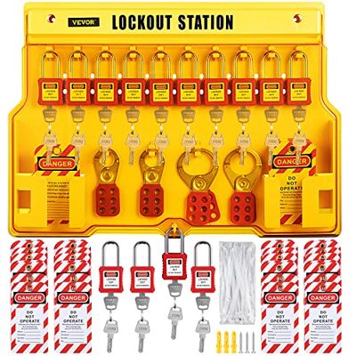 VEVOR Lockout Tagout Kit 58 Stk. Trennschalterschloss, Hasps Tags und Sicherheits Aufbewahrungstasche für Vorhängeschlösser für Lock and Tag Produkte und elektrische Sicherheitsausrüstung VEVOR Lockout Tagout Kit 58 Stk. Trennschalterschloss, Hasps Tags und Sicherheits Aufbewahrungstasche für Vorhängeschlösser für Lock and Tag Produkte und elektrische Sicherheitsausrüstung