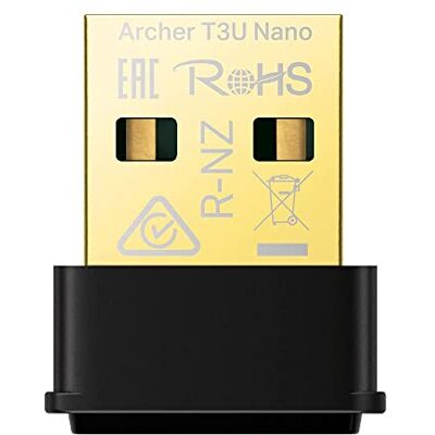 TP-Link Archer T3U Nano WLAN Stick für PC, 𝐀𝐂𝟏𝟑𝟎𝟎 𝐃𝐮𝐚𝐥𝐛𝐚𝐧𝐝 USB-Netzwerkkartenadapter, Nano-Größe, MU-MIMO, WPA3, Windows und Mac OS TP-Link Archer T3U Nano WLAN Stick für PC, 𝐀𝐂𝟏𝟑𝟎𝟎 𝐃𝐮𝐚𝐥𝐛𝐚𝐧𝐝 USB-Netzwerkkartenadapter, Nano-Größe, MU-MIMO, WPA3, Windows und Mac OS