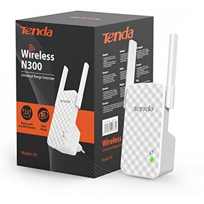 Tenda A9 WLAN Verstärker Repeater(300 Mbit/s, 2 externen Antennen, WPS, LED abschaltbar, kompatibel zu Allen WLAN Geräten) weiß Tenda A9 WLAN Verstärker Repeater(300 Mbit/s, 2 externen Antennen, WPS, LED abschaltbar, kompatibel zu Allen WLAN Geräten) weiß