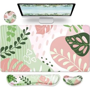 Gimars 4-in-1 XXL Gaming Mauspad mit Gelkissen, Ergonomisches Handballenauflage Tastatur, 800 x 305 mm Mousepad Tischunterlage, Gaming Zubehör Wrist Rest für PC, MacBook, Laptop, Morandi Pink Gimars 4-in-1 XXL Gaming Mauspad mit Gelkissen, Ergonomisches Handballenauflage Tastatur, 800 x 305 mm Mousepad Tischunterlage, Gaming Zubehör Wrist Rest für PC, MacBook, Laptop, Morandi Pink