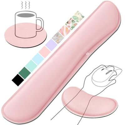 Gimars Handballenauflage Tastatur, Ergonomisches Tastatur mauspad mit gelkissen Memory Foam Handauflage, Handgelenkauflage für Tippen Schmerzlinderung, Komfort für Büro, Gaming, Rosa Gimars Handballenauflage Tastatur, Ergonomisches Tastatur mauspad mit gelkissen Memory Foam Handauflage, Handgelenkauflage für Tippen Schmerzlinderung, Komfort für Büro, Gaming, Rosa