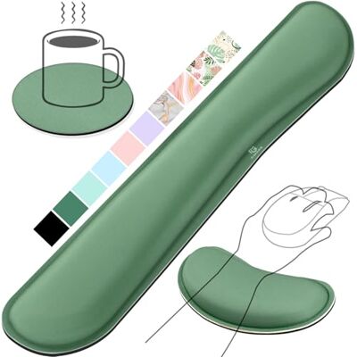 Gimars Handballenauflage Tastatur, Ergonomisches Tastatur mauspad mit gelkissen Memory Foam Handauflage, Handgelenkauflage für Tippen Schmerzlinderung, Komfort für Büro, Gaming, Dunkelgrün Gimars Handballenauflage Tastatur, Ergonomisches Tastatur mauspad mit gelkissen Memory Foam Handauflage, Handgelenkauflage für Tippen Schmerzlinderung, Komfort für Büro, Gaming, Dunkelgrün