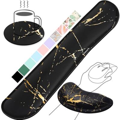 Gimars Handballenauflage Tastatur, Ergonomisches Tastatur mauspad mit gelkissen Memory Foam Handauflage, Handgelenkauflage für Tippen Schmerzlinderung, Komfort für Büro, Gaming, Marmor Gimars Handballenauflage Tastatur, Ergonomisches Tastatur mauspad mit gelkissen Memory Foam Handauflage, Handgelenkauflage für Tippen Schmerzlinderung, Komfort für Büro, Gaming, Marmor