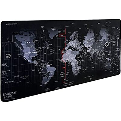 Hosimoln Gaming-Mausmatte, Large Mouse Pad Größe 80x30CM Dicke3MM, Premium-strukturiertes rutschfestes und wasserdichtes Computer-Mousepad mit genähten Kanten für Gaming/Office/Home-80x30 Map002 Hosimoln Gaming-Mausmatte, Large Mouse Pad Größe 80x30CM Dicke3MM, Premium-strukturiertes rutschfestes und wasserdichtes Computer-Mousepad mit genähten Kanten für Gaming/Office/Home-80x30 Map002