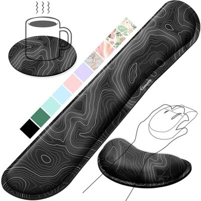 Gimars Handballenauflage Tastatur, Ergonomisches Tastatur mauspad mit gelkissen Memory Foam Handauflage, Handgelenkauflage für Tippen Schmerzlinderung, Komfort für Büro, Gaming, Karte Gimars Handballenauflage Tastatur, Ergonomisches Tastatur mauspad mit gelkissen Memory Foam Handauflage, Handgelenkauflage für Tippen Schmerzlinderung, Komfort für Büro, Gaming, Karte