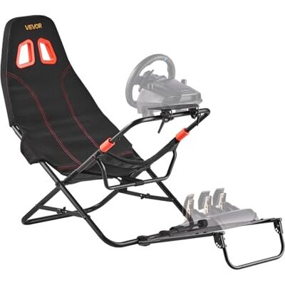 VEVOR Lenkradständer, Faltbarer & Verstellbarer Rennsimulator-Cockpit, 620 mm breit, Kompatibel mit Logitech G923/G920/G29, Thrustmaster T248P, Fanatec, Hori, Mad Catz, Schwarz VEVOR Lenkradständer, Faltbarer & Verstellbarer Rennsimulator-Cockpit, 620 mm breit, Kompatibel mit Logitech G923/G920/G29, Thrustmaster T248P, Fanatec, Hori, Mad Catz, Schwarz