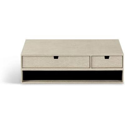 BIGSO BOX OF SWEDEN BIGSO TED Monitorständer – praktische Bildschirmerhöhung mit integrierten Schubladen und Kabelöffnung – Bürobedarf aus Faserplatte mit Papier – beige BIGSO BOX OF SWEDEN BIGSO TED Monitorständer – praktische Bildschirmerhöhung mit integrierten Schubladen und Kabelöffnung – Bürobedarf aus Faserplatte mit Papier – beige