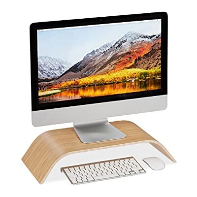 Relaxdays Monitorständer aus Bambus, gebogene Bildschirmerhöhung für Schreibtisch, ergonomisch, HBT 10x52,5x24 cm, natur Relaxdays Monitorständer aus Bambus, gebogene Bildschirmerhöhung für Schreibtisch, ergonomisch, HBT 10x52,5x24 cm, natur