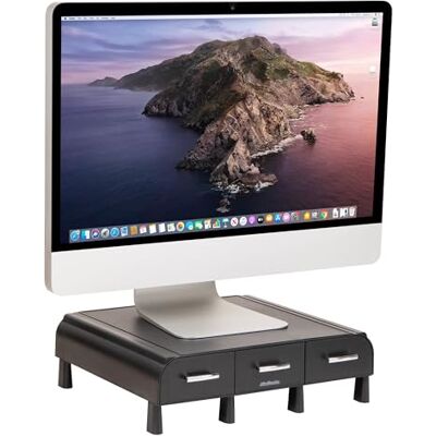 Mind Reader PC, Laptop, IMAC Monitorständer und Schreibtisch-Organizer, 32,7 x 34,2 x 6,9 cm, Schwarz Mind Reader PC, Laptop, IMAC Monitorständer und Schreibtisch-Organizer, 32,7 x 34,2 x 6,9 cm, Schwarz