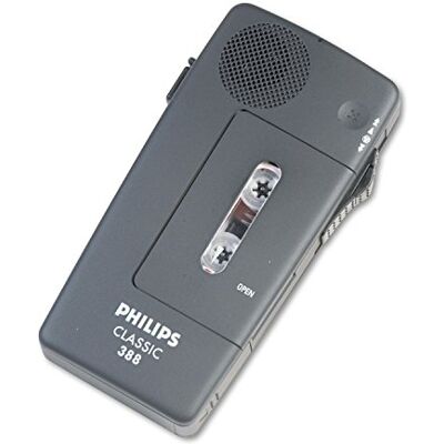 Philips LFH0388 Analoges Mini-Kassetten Diktiergerät 30 Mini-Kassette, Handschlaufe, anthrazit Philips LFH0388 Analoges Mini-Kassetten Diktiergerät 30 Mini-Kassette, Handschlaufe, anthrazit