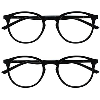 Opulize Runde Brille - Kurzsichtig - Schwarz - Modell MM60-1 -2 Opulize Runde Brille - Kurzsichtig - Schwarz - Modell MM60-1 -2