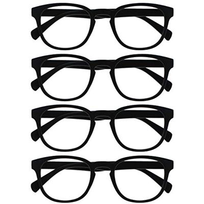 OPULIZE Pop Fernbrille 4er Pack Kurzsichtigkeit Keck Rund Matt Rahmen Federscharniere Kratzfest Schwarz Herren Damen MMMM2-1 -2.00 OPULIZE Pop Fernbrille 4er Pack Kurzsichtigkeit Keck Rund Matt Rahmen Federscharniere Kratzfest Schwarz Herren Damen MMMM2-1 -2.00