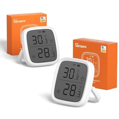 SONOFF Zigbee Temperatur- und Feuchtigkeitssensor,SNZB-02D 2 Stück Zigbee LCD Smart Thermometer Hygrometer Sensor,Zigbee Hub Erforderlich, Kompatibel mit Alexa/Google Home/Home Assistant SONOFF Zigbee Temperatur- und Feuchtigkeitssensor,SNZB-02D 2 Stück Zigbee LCD Smart Thermometer Hygrometer Sensor,Zigbee Hub Erforderlich, Kompatibel mit Alexa/Google Home/Home Assistant