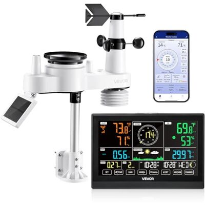 VEVOR 7-in-1 WLAN-Wetterstation mit APP, 7,5-Zoll-VA-Display, solarbetriebener Außensensor, Wettercenter zur Wettervorhersage, Windgeschwindigkeit, Temperatur, Luftfeuchtigkeit, Niederschlag VEVOR 7-in-1 WLAN-Wetterstation mit APP, 7,5-Zoll-VA-Display, solarbetriebener Außensensor, Wettercenter zur Wettervorhersage, Windgeschwindigkeit, Temperatur, Luftfeuchtigkeit, Niederschlag