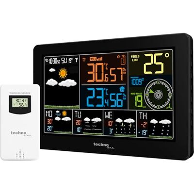 Technoline techno line WD2700 Wetterstation – Präzise Wettervorhersage mit Außentemperatur, Luftfeuchtigkeit, Uhrzeit & Windgeschwindigkeit WLAN-fähig, App-kompatibel, 7 Wettericons, LCD-Farbdisplay Technoline techno line WD2700 Wetterstation – Präzise Wettervorhersage mit Außentemperatur, Luftfeuchtigkeit, Uhrzeit & Windgeschwindigkeit WLAN-fähig, App-kompatibel, 7 Wettericons, LCD-Farbdisplay