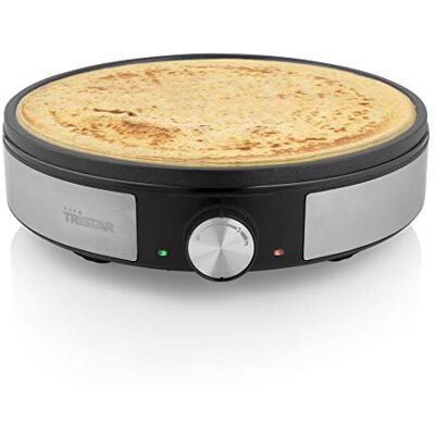 Tristar Crêpe-Maker, 30 cm Durchmesser, 1200 W, Regelbares Thermostat Antihaftbeschichtung, Holzspatel und Teigverteiler, Kabelaufwicklung, Rutschfeste Füße, Kontrollleuchten, BP-2638 Tristar Crêpe-Maker, 30 cm Durchmesser, 1200 W, Regelbares Thermostat Antihaftbeschichtung, Holzspatel und Teigverteiler, Kabelaufwicklung, Rutschfeste Füße, Kontrollleuchten, BP-2638